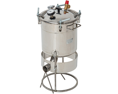 Газовый автоклав "Армейский" 22 л с защитной юбкой и направляющей для горелки